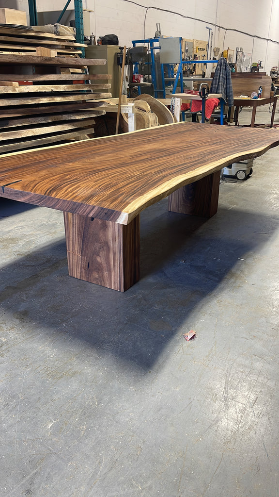 Solid slab dining table